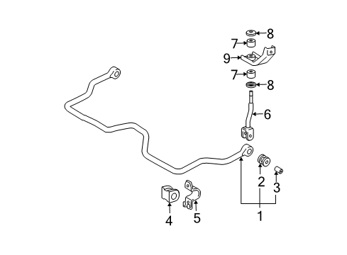 2003 Toyota Tacoma Bar Sub-Assy, Rear Stabilizer Diagram for 48805-AD020