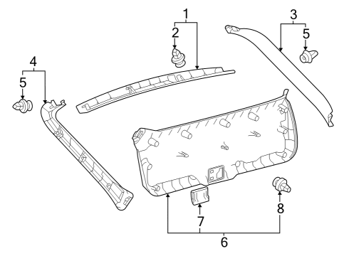 2023 Toyota Prius Interior Trim - Lift Gate Diagram