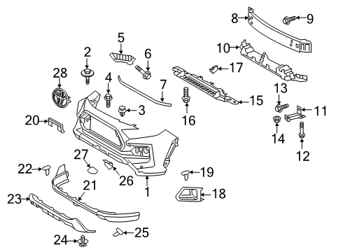 2020 Toyota RAV4 Front Bumper Diagram 1 - Thumbnail