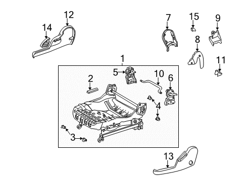 2004 Toyota Matrix Lock Sub-Assy, Front Seat Back, RH Diagram for 72505-13010