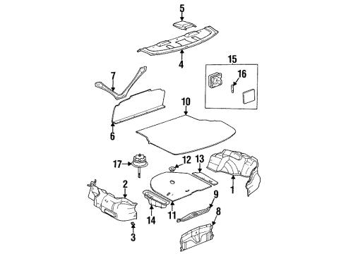 1996 Toyota Avalon Panel Assy, Package Tray Trim Diagram for 64330-AC010-E0