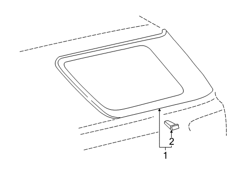 2001 Toyota Sequoia Clip, Quarter Window Diagram for 62775-0C010