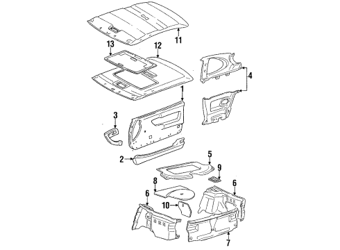 1990 Toyota Celica Interior Trim Diagram 2 - Thumbnail