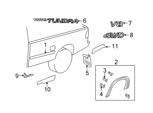 2006 Toyota Tundra Exterior Trim - Pick Up Box Diagram 1 - Thumbnail