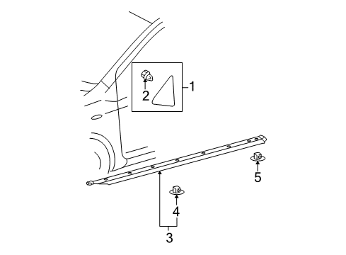 2007 Toyota Yaris Exterior Trim - Pillars, Rocker & Floor Diagram 2 - Thumbnail