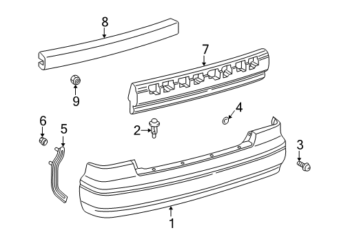 1998 Toyota Camry Rear Bumper Diagram