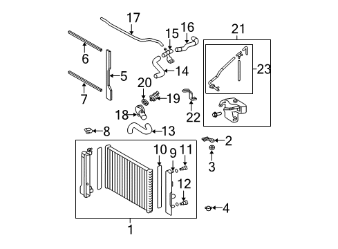 2009 Toyota Corolla Hose, Radiator, NO.1 Diagram for 16571-0T210