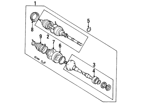 1996 Toyota Avalon Shaft Assembly, Front Drive Outboard Joint, Left Diagram for 43470-09180