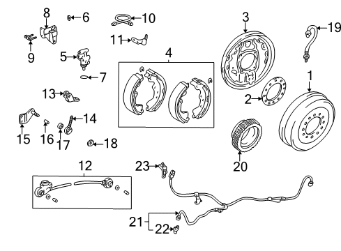 2001 Toyota Tacoma Cylinder Kit, Rear Wheel Diagram for 04474-35080