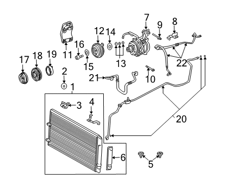 2006 Toyota Camry A/C Condenser, Compressor & Lines Diagram