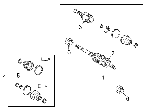 2012 Toyota Corolla Drive Axles - Front Diagram