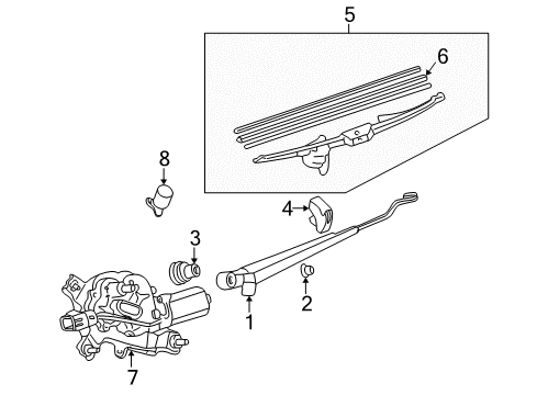 2003 Toyota Sequoia Rear Wiper Rubber Diagram for 85214-34020