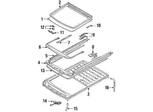 1992 Toyota Corolla Sunroof Diagram 2 - Thumbnail