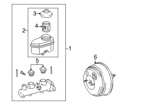 2001 Toyota Camry Booster Assembly, Brake Diagram for 44610-33550