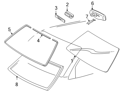 2014 Toyota Tacoma Inner Rear View Mirror Assembly Diagram for 87810-0C180