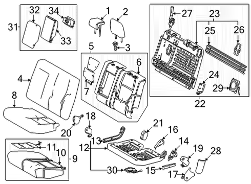 2023 Toyota Tundra Rear Seat Components Diagram 3 - Thumbnail