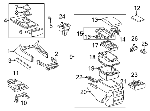 Socket Assembly, Power Outlet, Rear Diagram for 85530-60010