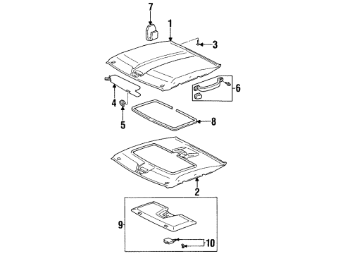 1996 Toyota Paseo Visor Assembly, Right Diagram for 74310-16690-B0