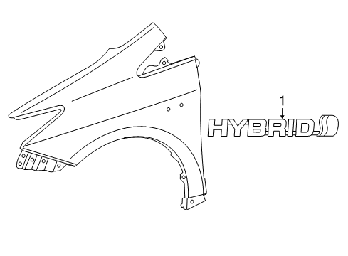 2013 Toyota Prius V Exterior Trim - Fender Diagram