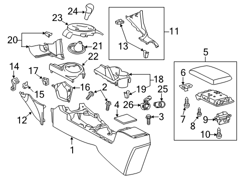 2012 Scion tC Hinge Sub-Assy, Console Compartment Door Diagram for 58907-12100