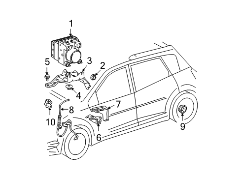 2008 Toyota Matrix Hydraulic System, Brakes Diagram 3 - Thumbnail