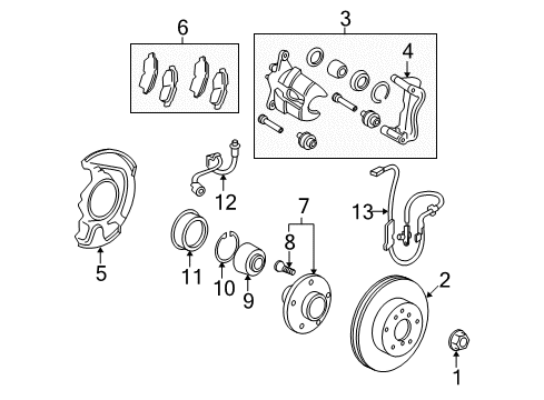 2010 Toyota Venza Brake Components, Brakes Diagram 1 - Thumbnail