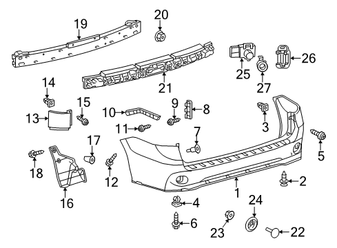 2013 Toyota Sienna Rear Bumper Diagram 1 - Thumbnail