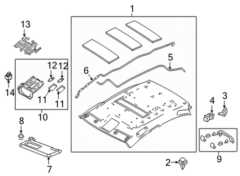 2020 Toyota Yaris Wire, Roof Diagram for 82172-WB002