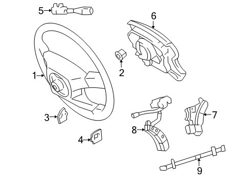 2007 Toyota Land Cruiser Cover, Steering Wheel, Lower Diagram for 45186-58020-E1