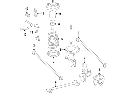 1996 Toyota Avalon Rear Suspension Components, Stabilizer Bar Diagram 2 - Thumbnail