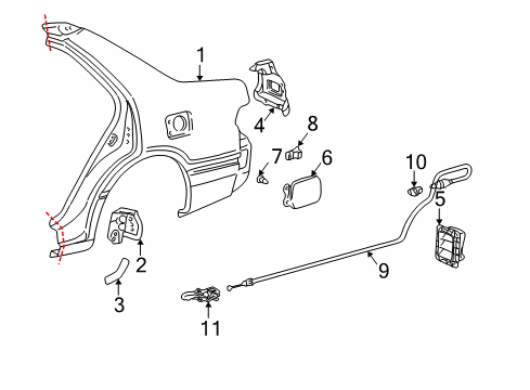 2003 Toyota Camry Fuel Door Diagram 2 - Thumbnail