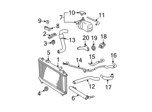 2002 Toyota Solara Radiator & Components, Cooling Fan Diagram 1 - Thumbnail