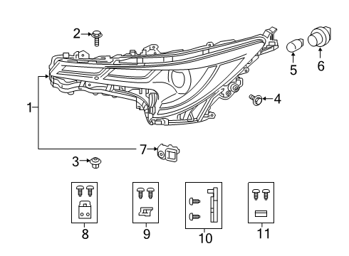 2022 Toyota Corolla Headlamp Components Diagram 2 - Thumbnail