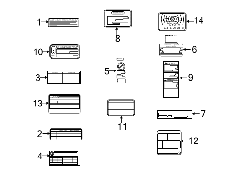 2010 Toyota Venza Information Labels Diagram