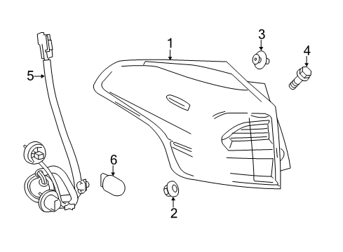 2017 Toyota RAV4 Socket & Wire, Rear Co Diagram for 81555-42190