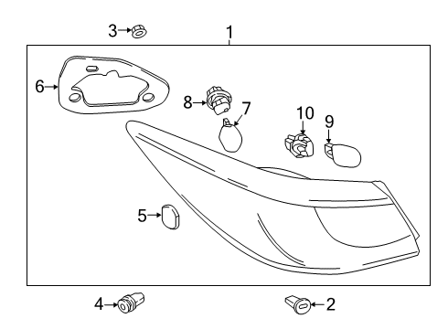 2020 Toyota Yaris Lamp Assembly, Rear Combination Diagram for 81560-WB004