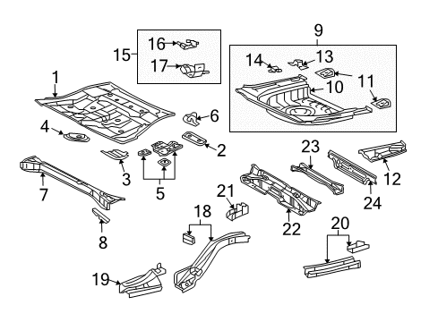 2010 Toyota Avalon Reinforcement, Center Floor Panel RH Diagram for 58213-07010