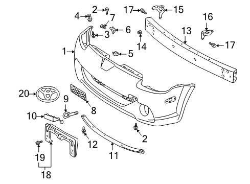 2005 Toyota MR2 Spyder Front Bumper Diagram