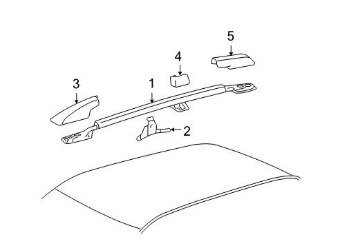 2007 Toyota Highlander Roof Rack Diagram 1 - Thumbnail