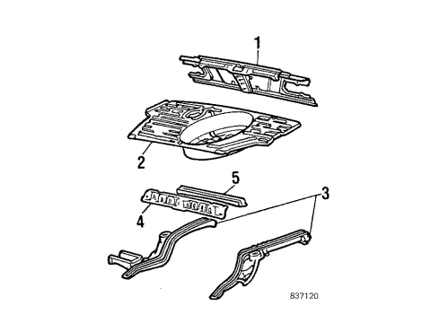 1984 Toyota Starlet Pan, Rear Floor Diagram for 58301-10121