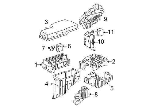 2003 Toyota Camry Block Assy, Engine Room Junction Diagram for 82720-06040