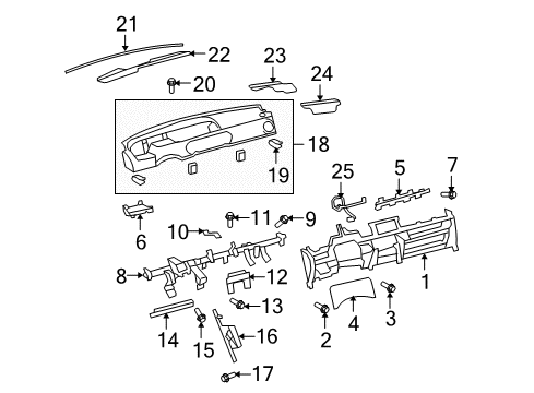 2012 Scion xB Panel Sub-Assy, Instrument, Upper Diagram for 55302-12220-B0