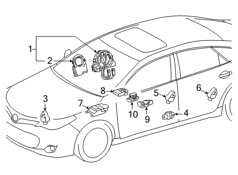 2016 Toyota Avalon Air Bag Assembly, Front Seat Diagram for 73910-07040