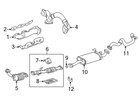 1999 Toyota 4Runner Center Exhaust Pipe Assembly Diagram for 17403-62170