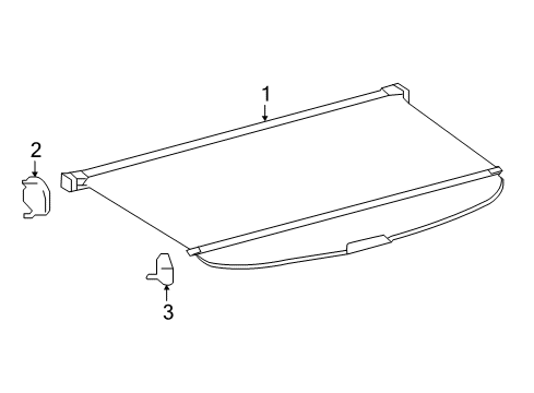 2018 Toyota Prius Prime Cap, Tonneau Cover Holder Diagram for 64937-47020-C0