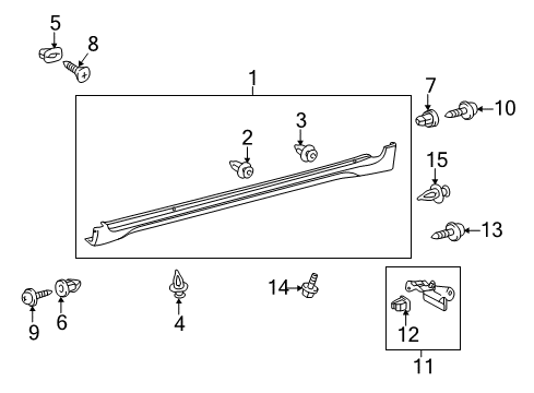 2015 Toyota Sienna Exterior Trim - Pillars, Rocker & Floor Diagram