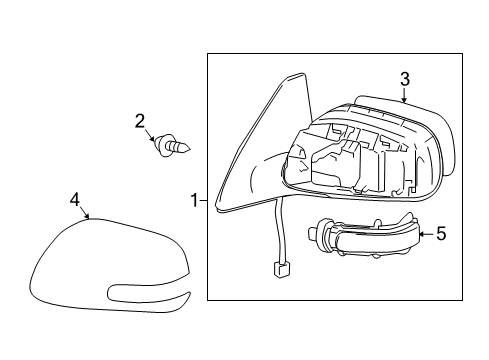 2012 Scion tC Outside Rear View Passenger Side Mirror Assembly Diagram for 87910-21200