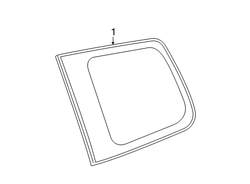 2012 Toyota Highlander Quarter Glass, Driver Side Diagram for 62720-0E100