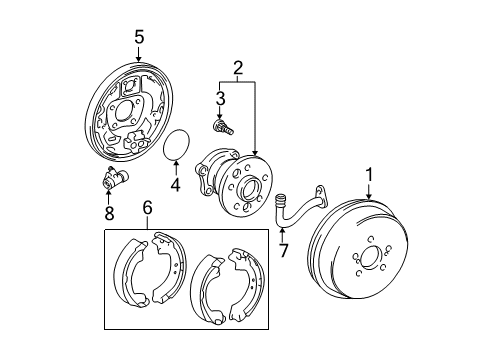 2002 Toyota Camry Brake Components, Brakes Diagram 3 - Thumbnail