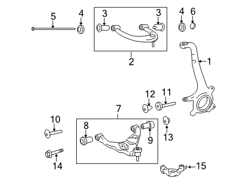 2007 Toyota FJ Cruiser Front Suspension, Control Arm Diagram 1 - Thumbnail